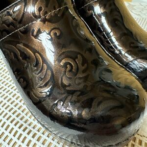 Dansko Black and Brown Patterned Mules
